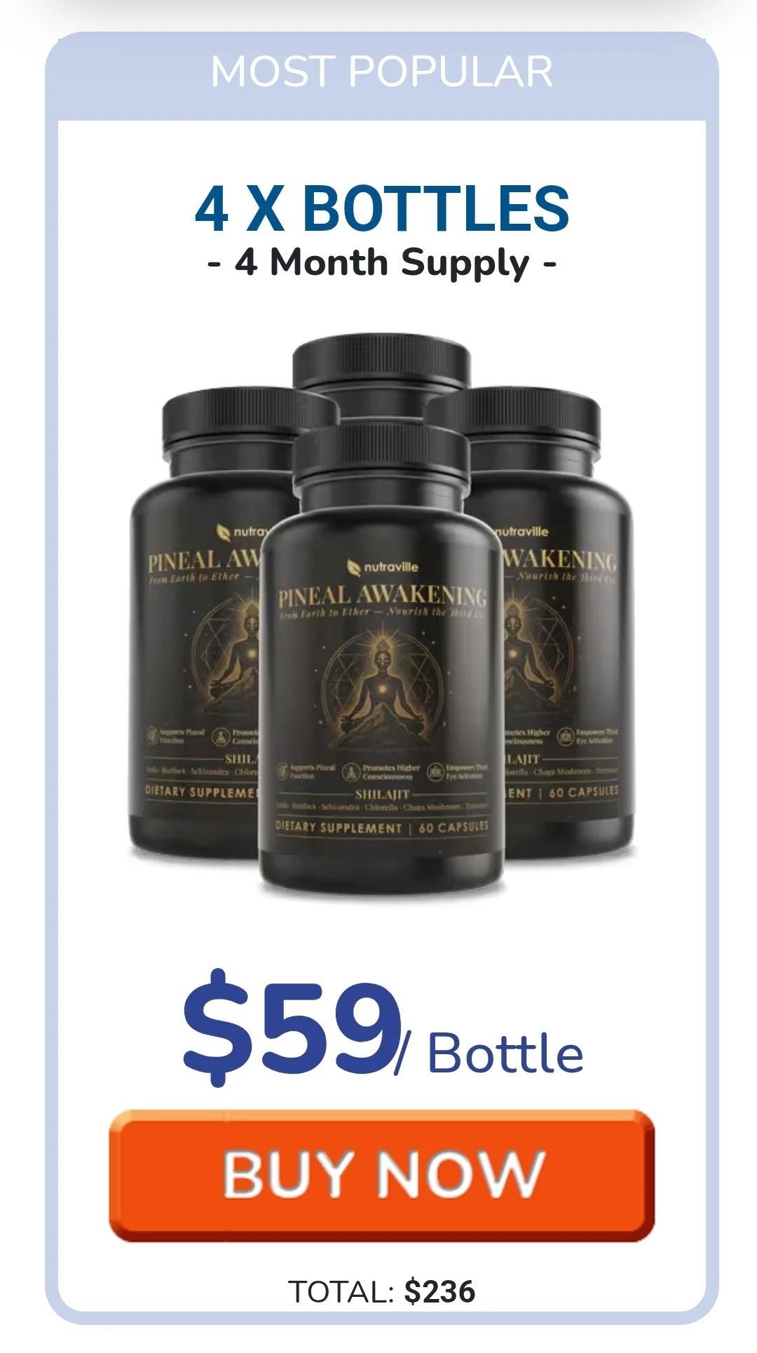 Pineal Awakening™ 4 bottles pricing